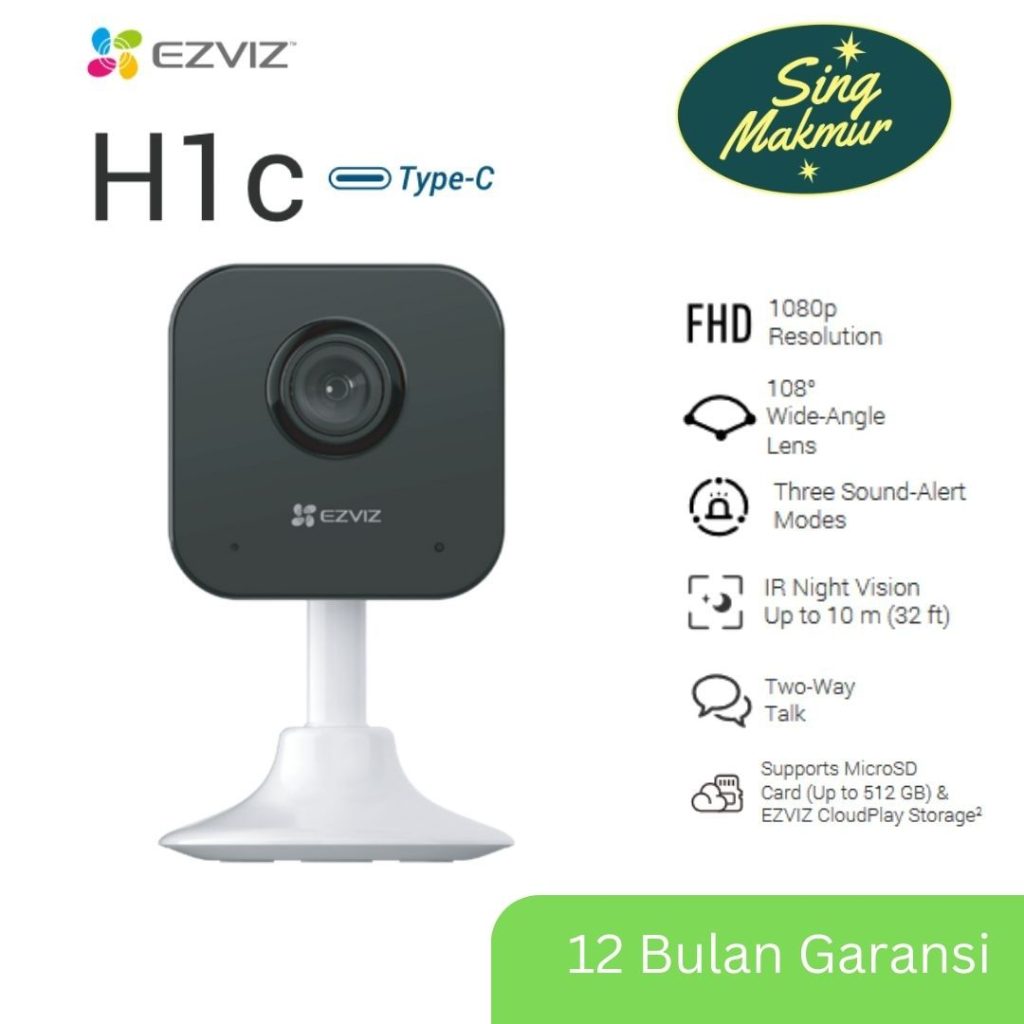 Jual Ezviz H1C 2MP Smart Wifi IP Camera CCTV Indoor 1080p Shopee