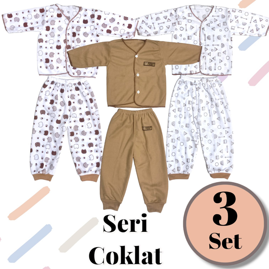 Jual Paket Baju Baru Lahir 3 Setelan Baju Anak bayi Newborn 3 stel