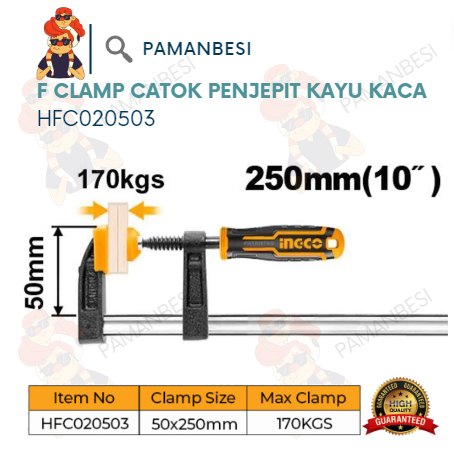 Jual Klem F Clamp Mm Ingco Hfc Catok Jepit Penjepit Kayu Kaca Shopee Indonesia