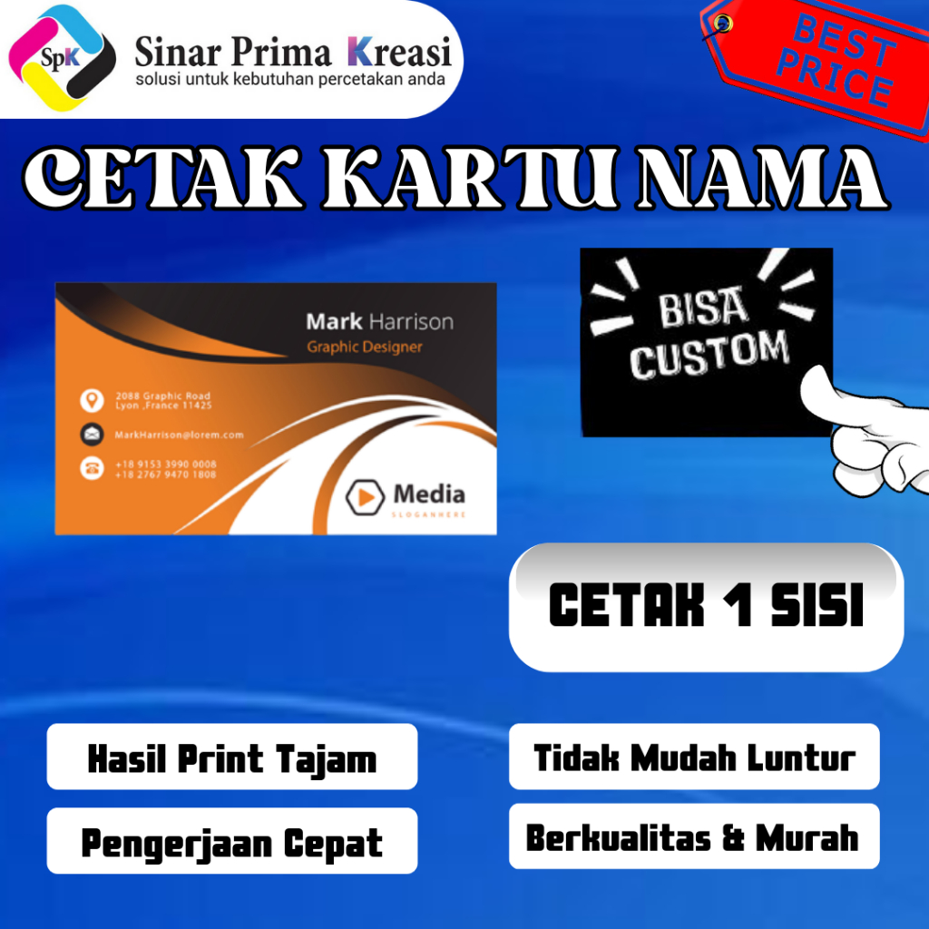 Jual Cetak Kartu Nama | Print Kartu Nama MURAH | 1 Sisi / 2 Sisi Full ...