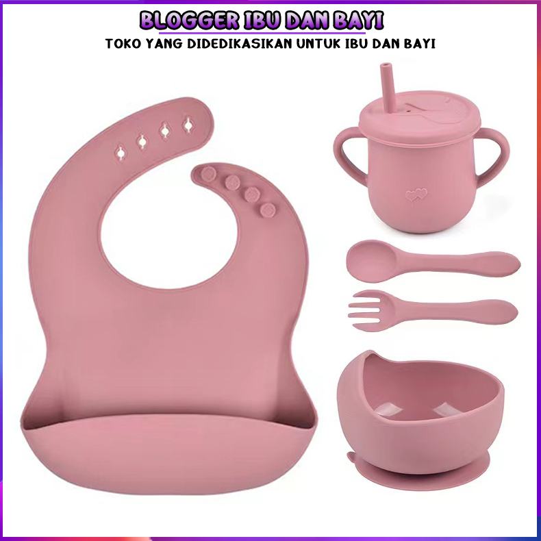 Jual Alat Makan Mpasi Bayi Pcs Tempat Makan Silicon Suction Dengan Bib