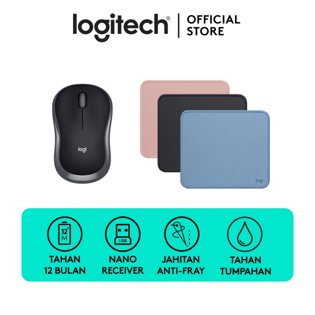 Jual [BUNDLING] Logitech B175 Mouse Wireless & Mouse Pad Studio Series ...