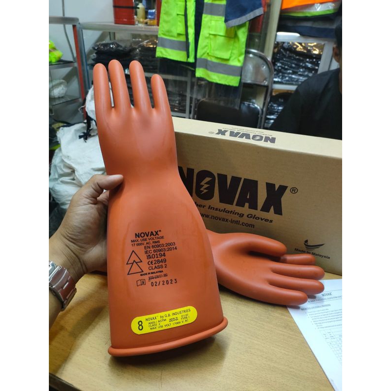 Jual Sarung Tangan Safety Novax Anti Tegangan Listrik 20 Kv Sarung Tangan Novax Shopee Indonesia