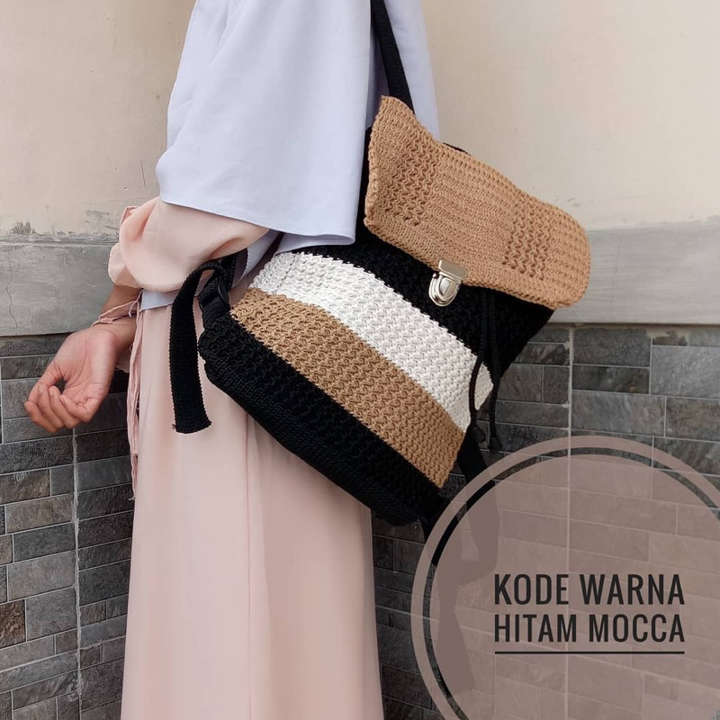 Jual Tas gendong rajut murah / backpack rajut murah / RANSEL rajutan