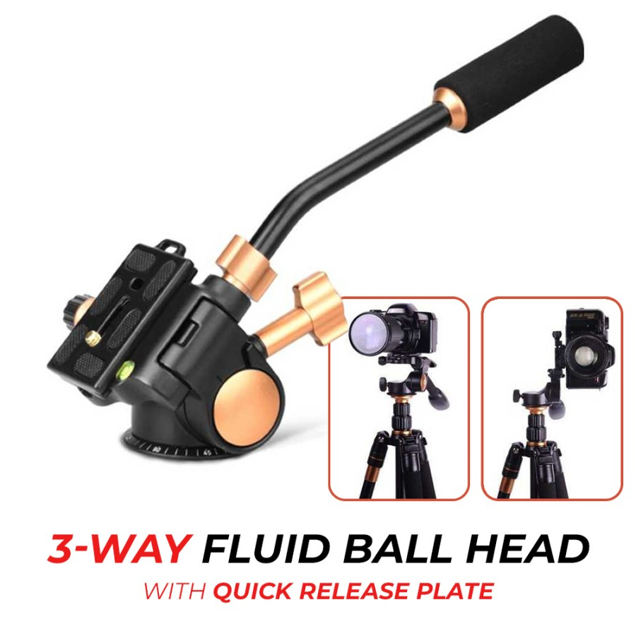 Jual QZSD Tripod 3Way Fluid Head Pro Video Panning Head Q08S Shopee Indonesia