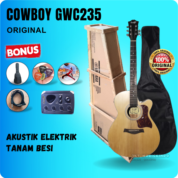 Jual Gitar Guitar Akustik Elektrik Cowboy Gwc Jumbo Original Import Shopee Indonesia