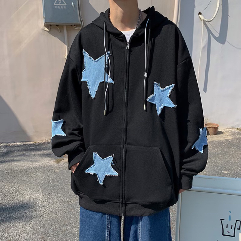 Jual Stiego Y2k Star Patch Hoodies Zip Up Hooies Vintage Streetwear Harajuku Hoodies Hiphop Hoodies Oversize Hoodie Unisex Sweater Shopee Indonesia