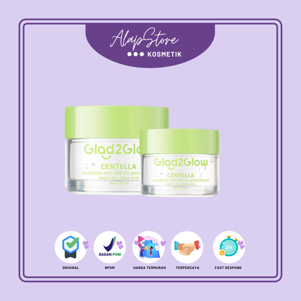 Jual Glad2Glow Centella Allantonin Soothing Moisturizer Gel Repairing Skin Barier 30g I 55g