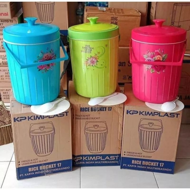 Jual RICE BUCKET 17LITER RICE BUCKET KIMPLAST RICE BUCKET TEBAL TEMPAT ...