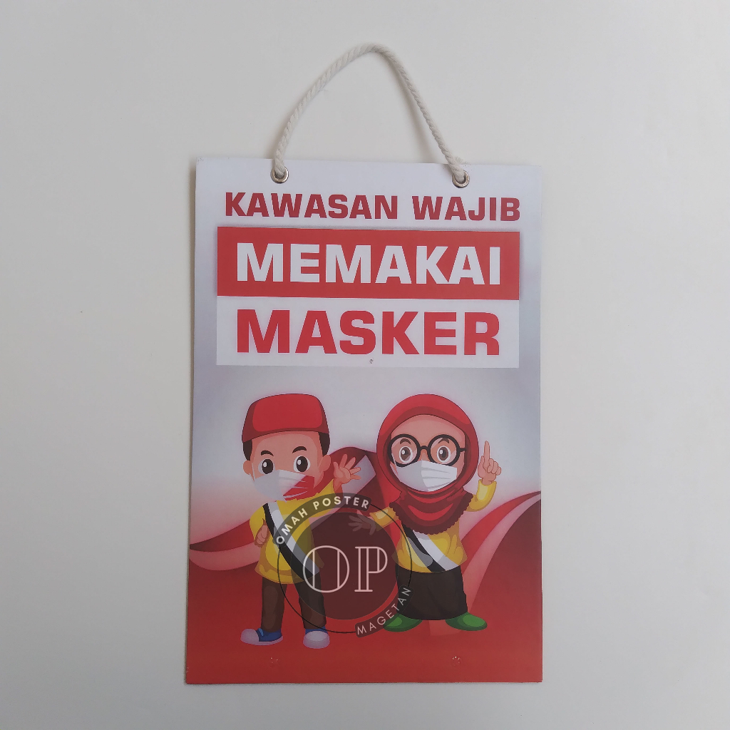 Jual Hard Poster Kawasan Wajib Memakai Masker - Covid-19 - Protokol ...