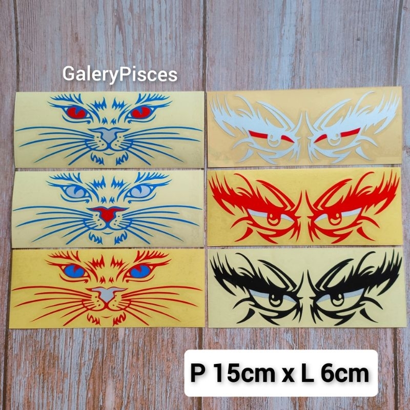 Jual stiker motor cutting gambar mata dan kumis kucing | Shopee Indonesia