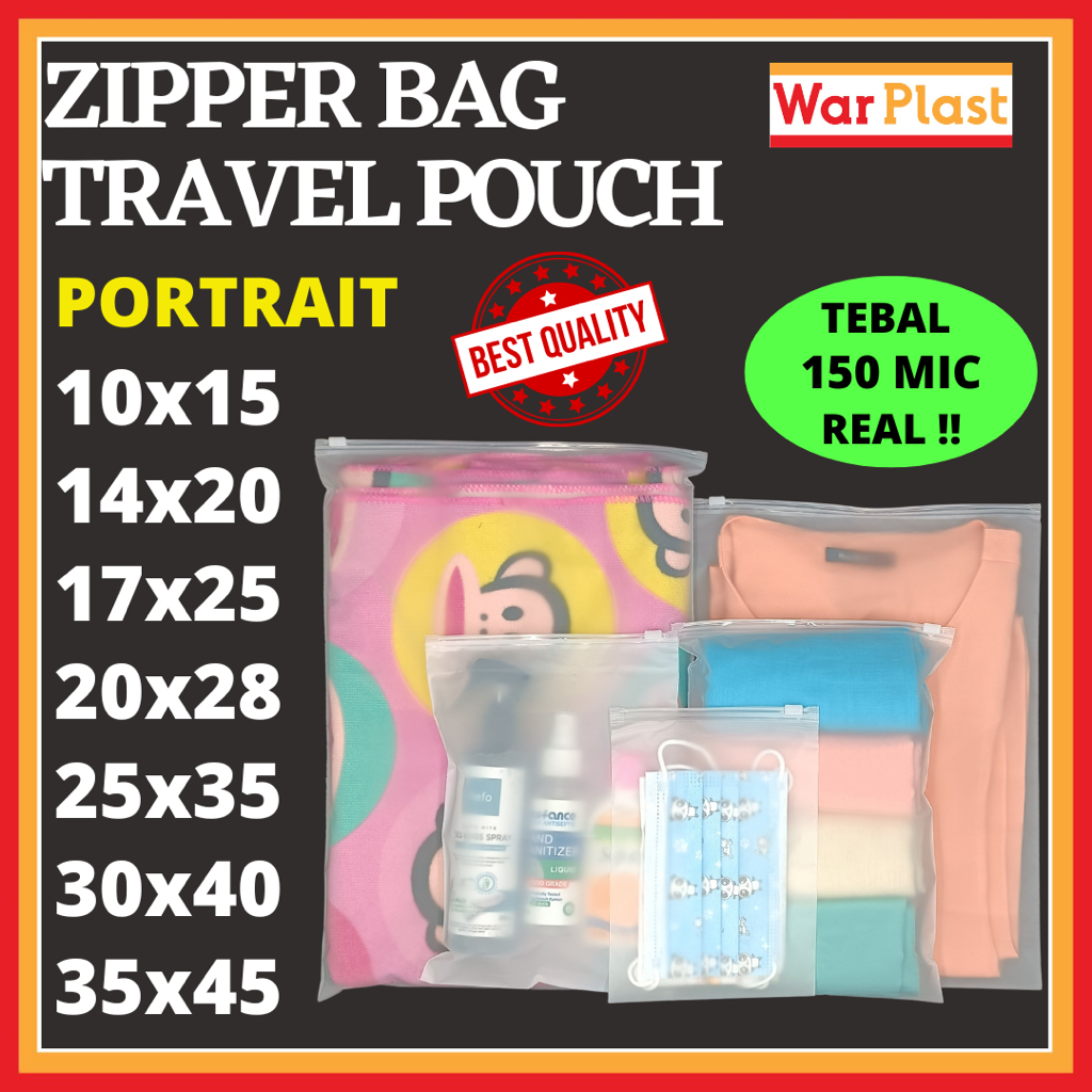 Jual Plastik Zipper Bag Travel Pouch Organizer Storage Bening Doff