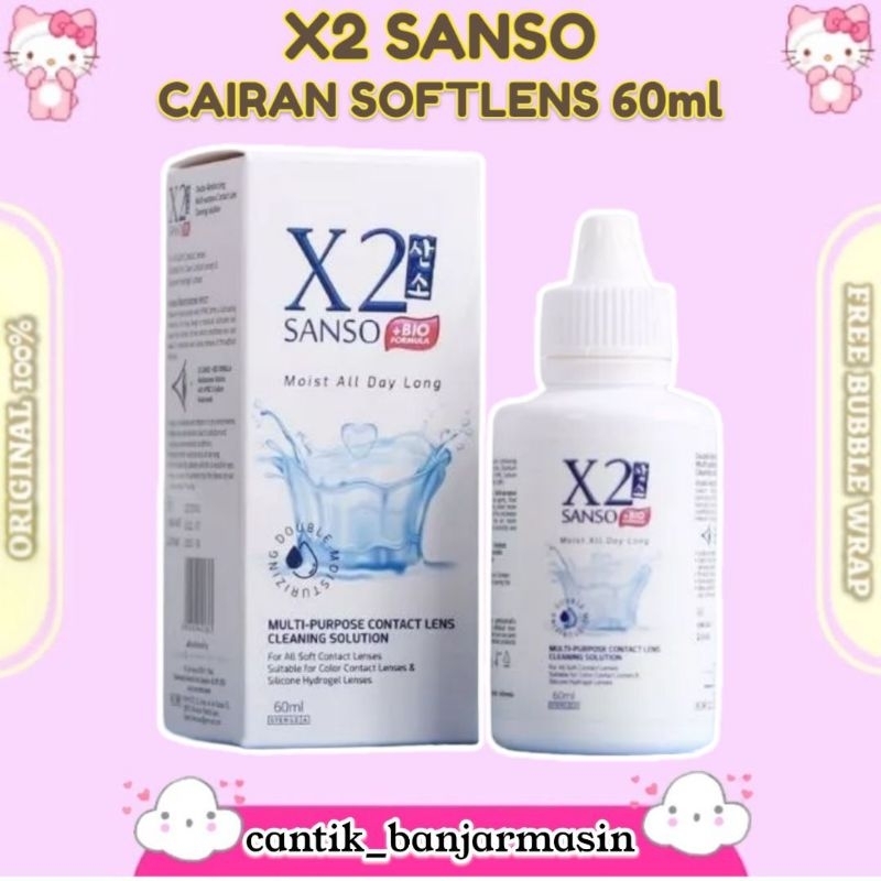 Jual X2 SANSO 60ml Air Cairan Softlens +Bio Formula X2 Sanso | Shopee ...