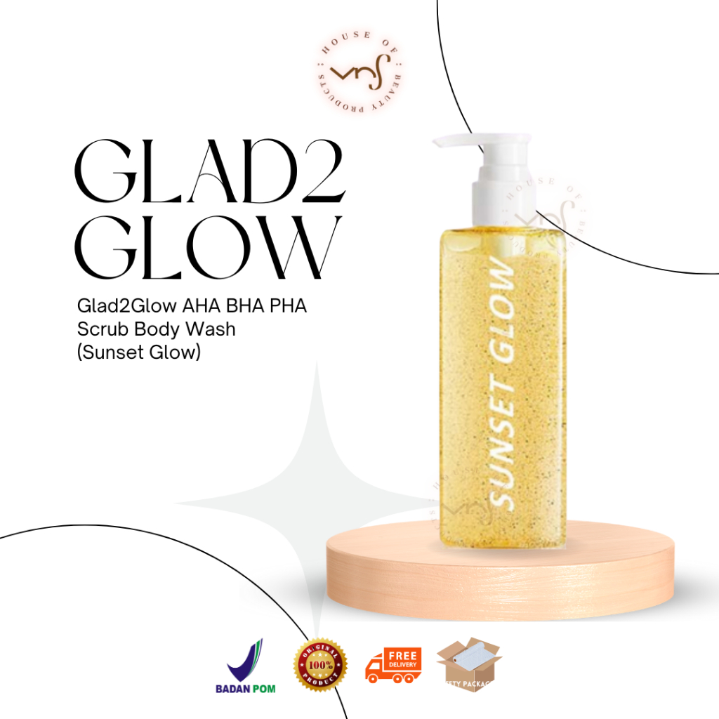 Jual GLAD2GLOW AHA BHA PHA Scrub Body Wash (Sunset Glow) | Shopee Indonesia