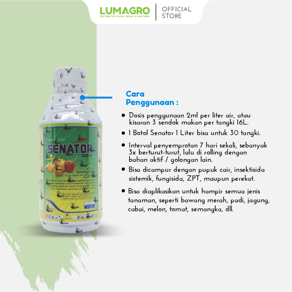 Jual Insektisida Senator 200EC 1L Fenvalerat Obat Pembasmi Hama Thrips ...
