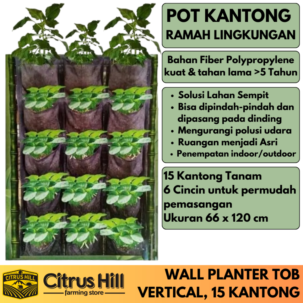 Jual WALL PLANTER VERTICAL GARDEN POT KANTONG TEMPEL DINDING TEMBOK ...