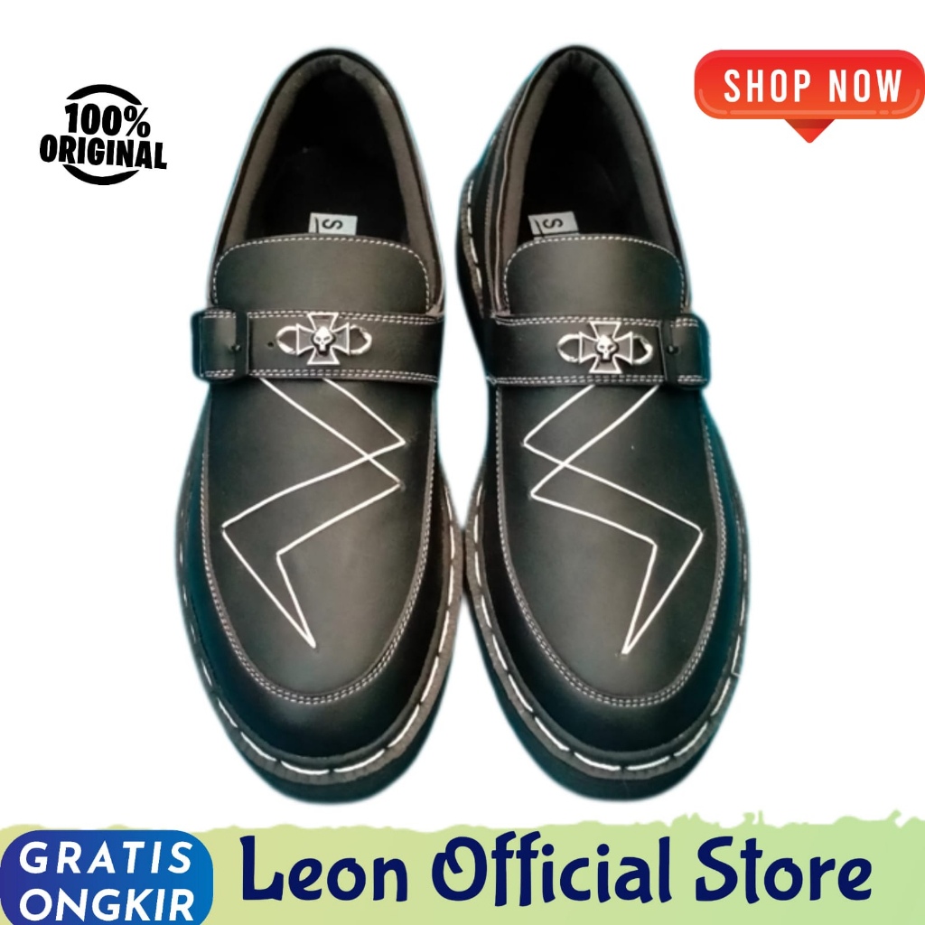 Jual Sepatu Loafers Docmart Hitam Pria Original Pantofel Formal Kulit