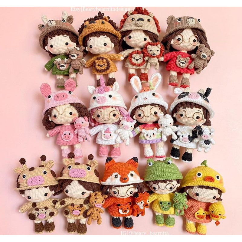 Jual Amigurumi crochet pattern by BearyB pola boneka rajut hewan