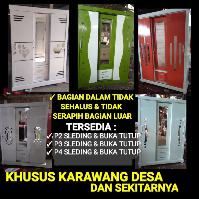 Jual LEMARI SLEDING 3 PINTU 2 PINTU 4 PINTU BUKA TUTUP PINTU SLIDING