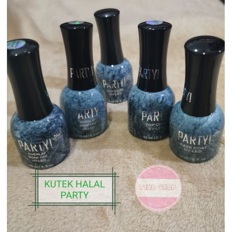 Jual Party Gel Polish HALAL Base Coat / Top Coat / Overlay / Highlight