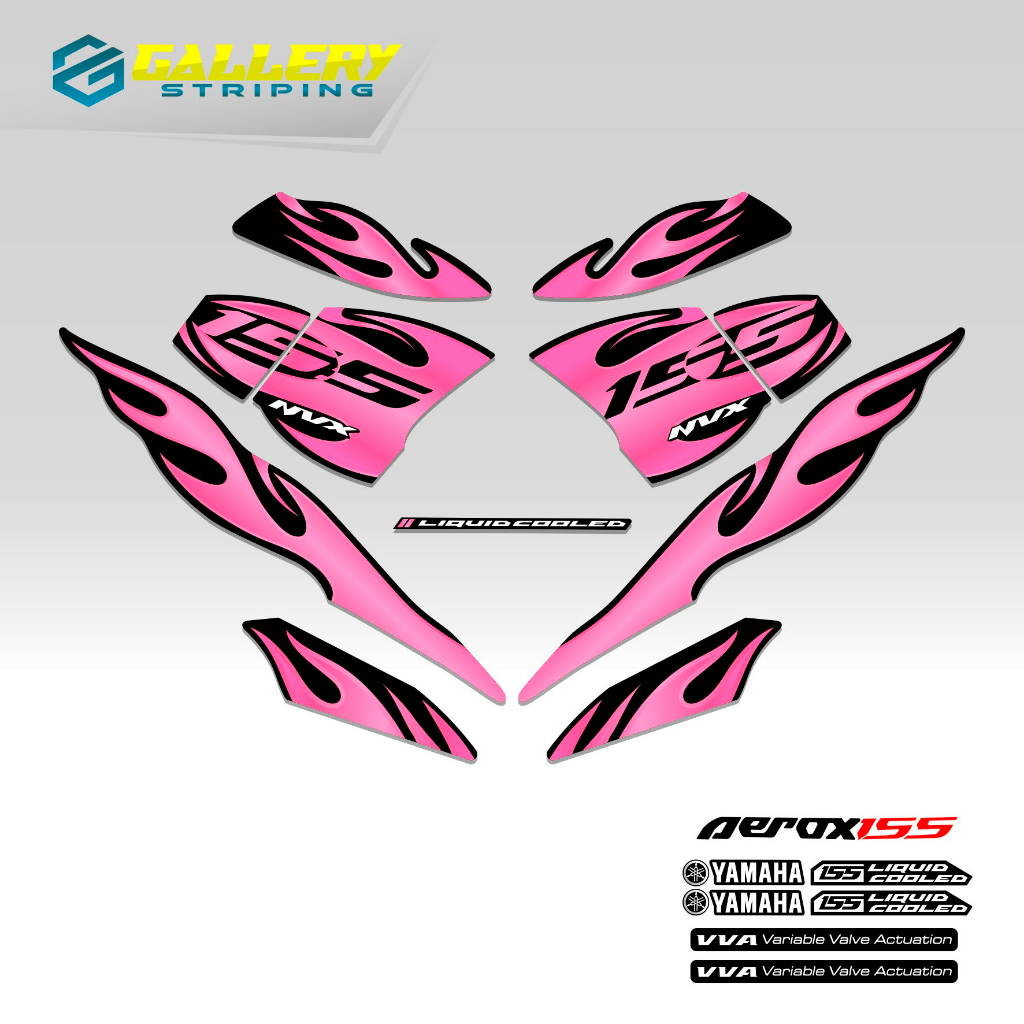 Jual Striping Aerox 155 New Connected V3 A05 Motif Api Tribal Fire ...