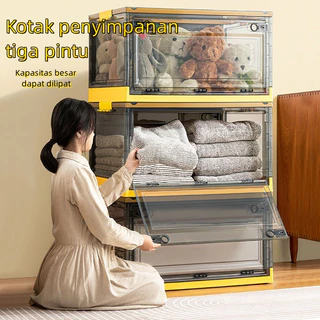 Kotak Penyimpanan Plastik Transparan Lipat Serbaguna