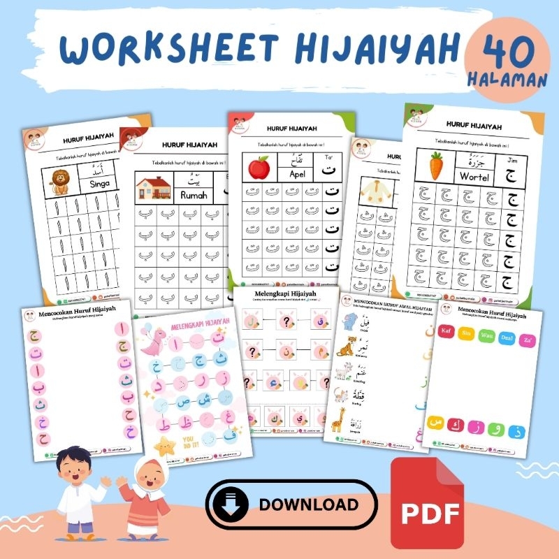 Jual [PDF] 40 Halaman Worksheet Hijaiyah/ Tracing Hijaiyah/ Mengenal ...