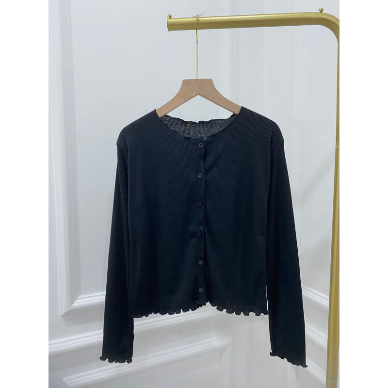 Jual CARDIGAN CROP RAJUT KOREAN OOTD MODEL KANCING RIB MODELLANO ...