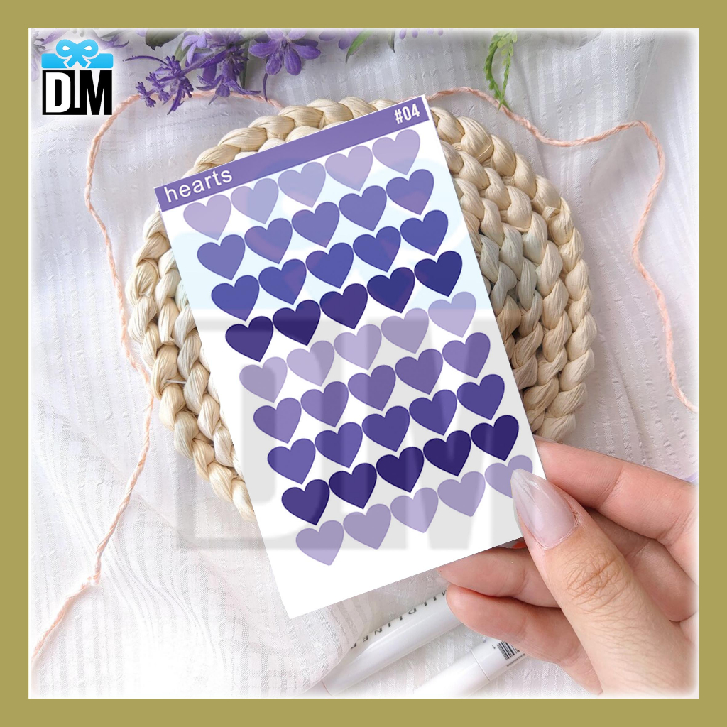 Jual Sticker Hati Love Heart Sticker Warna Warni Pastel Aesthethic ...