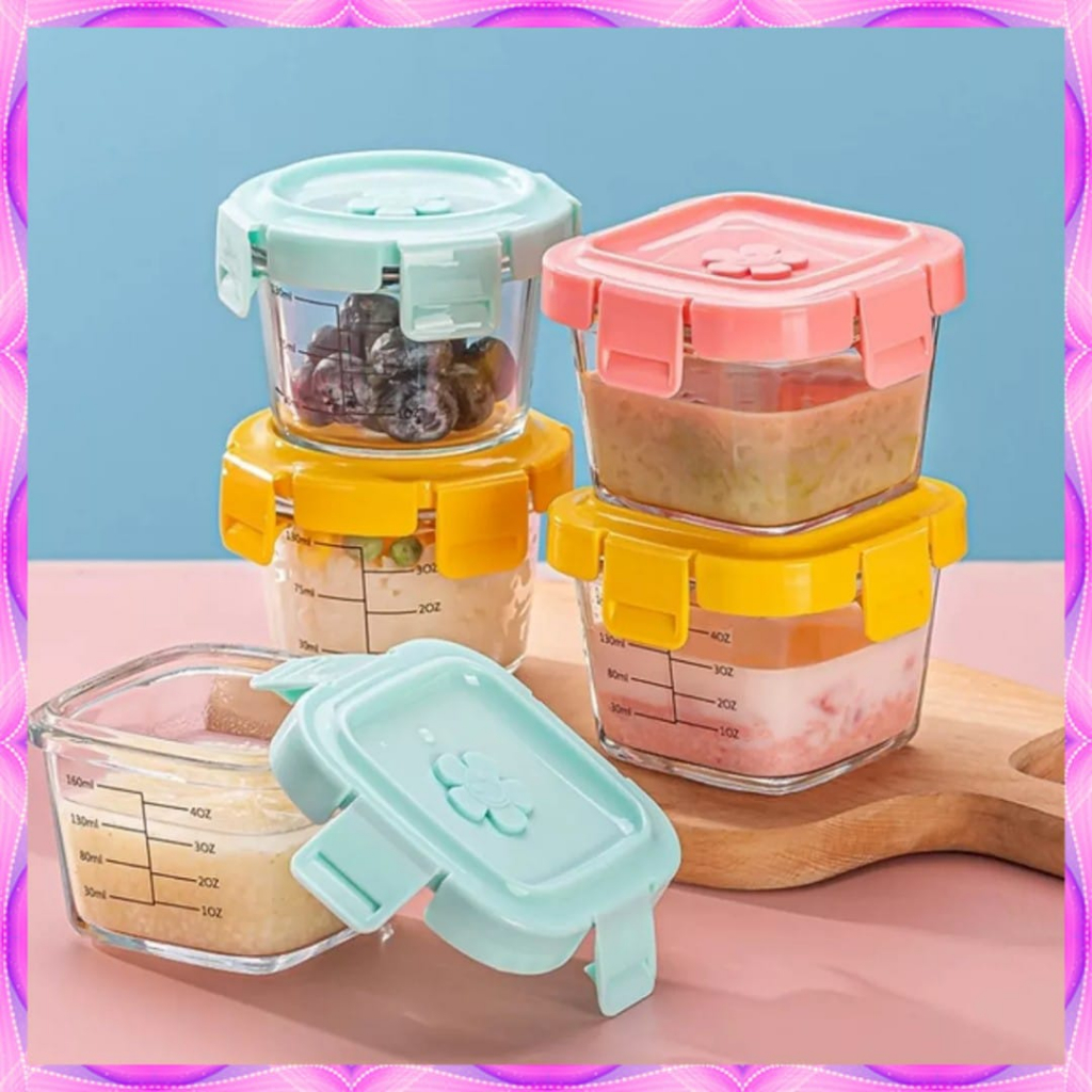 Jual Thing92 Tempat Wadah Penyimpanan Makanan Mpasi Kaca Kotak Makan ...