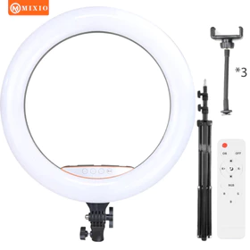 MIXIO Ring Light 45cm Light Stand Tripod 2M With 3 Holder HP Remot