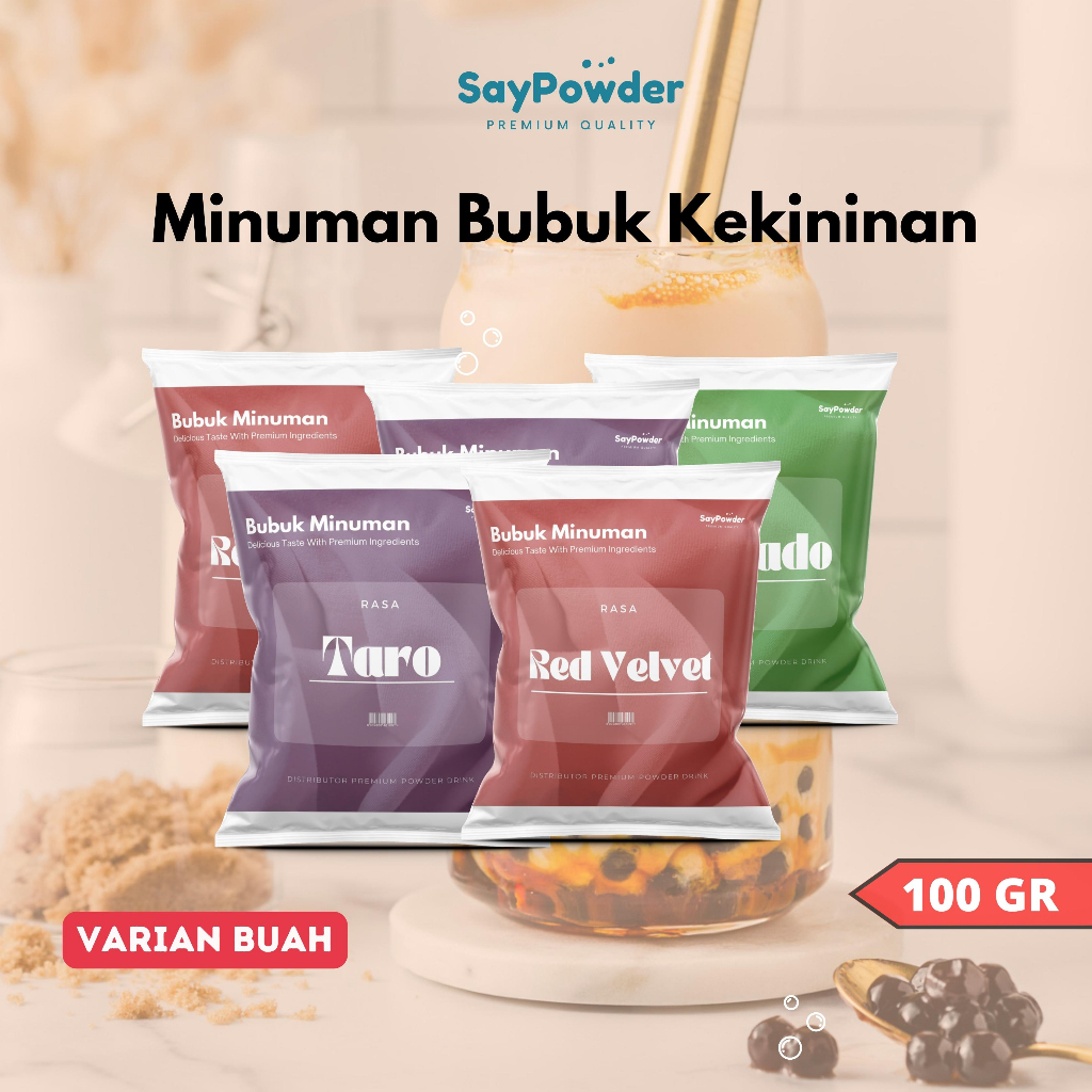 Jual Bubuk Minuman Rasa Premium 100 Gram Varian Buah Serbuk Minuman ...