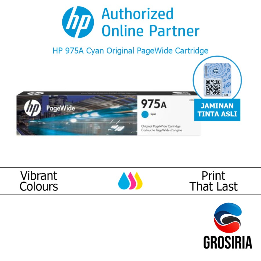 HP Toner 975A Cyan Page Wide Cartridge Original [L0R88AA]
