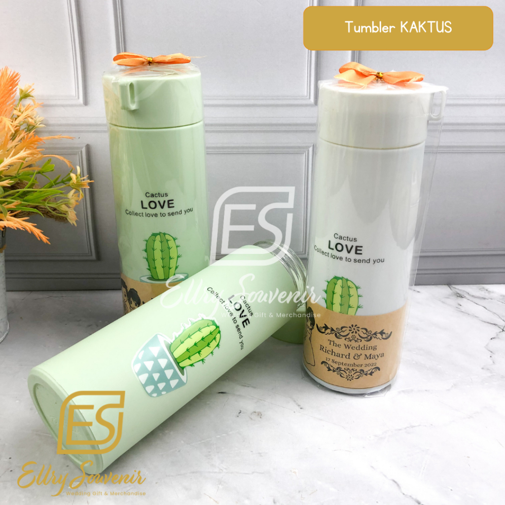 Jual Souvenir Botol Tumbler Kaca Kaktus Custom Sablon Shopee Indonesia