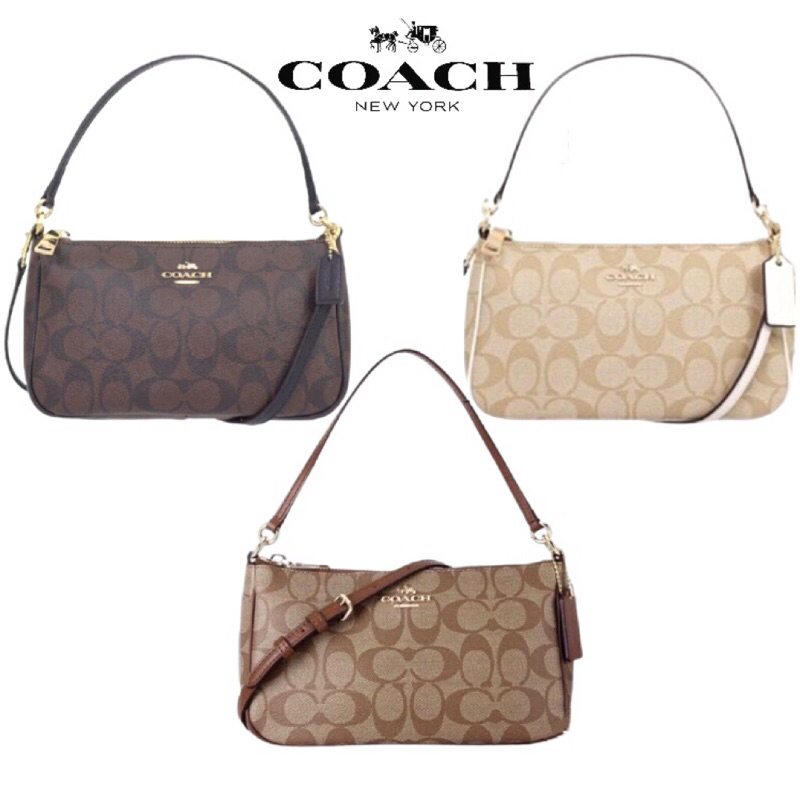 Jual Coach Top Handle Pouch In Signature / COC Top Handle Pouch in Signature / Tas Wanita