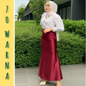 Marmaid Skirt Rok Satin Duyung Size Up To XL