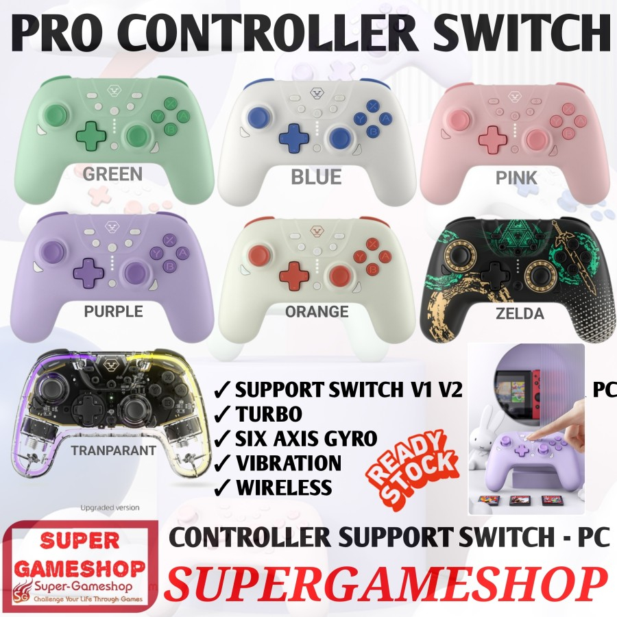 Jual Nintendo Switch Pro Controller Wireless Stik Switch Controller PC ...