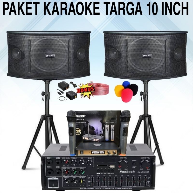 Jual PAKET KARAOKE RUMAHAN 10 INCH TARGA KOMPLIT PAKET SOUND SYSTEM