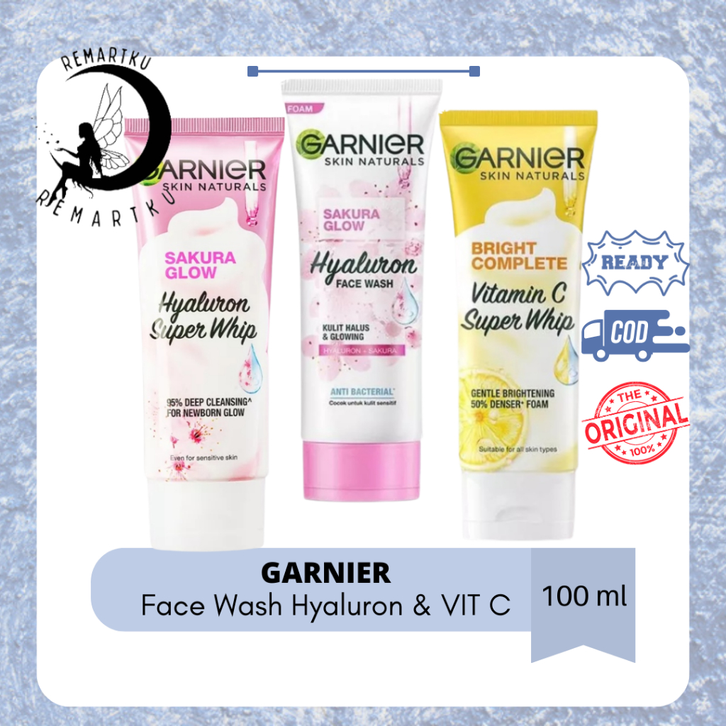 Jual LIVE] Garnier sakura glow hyaluron 100 ml face wash