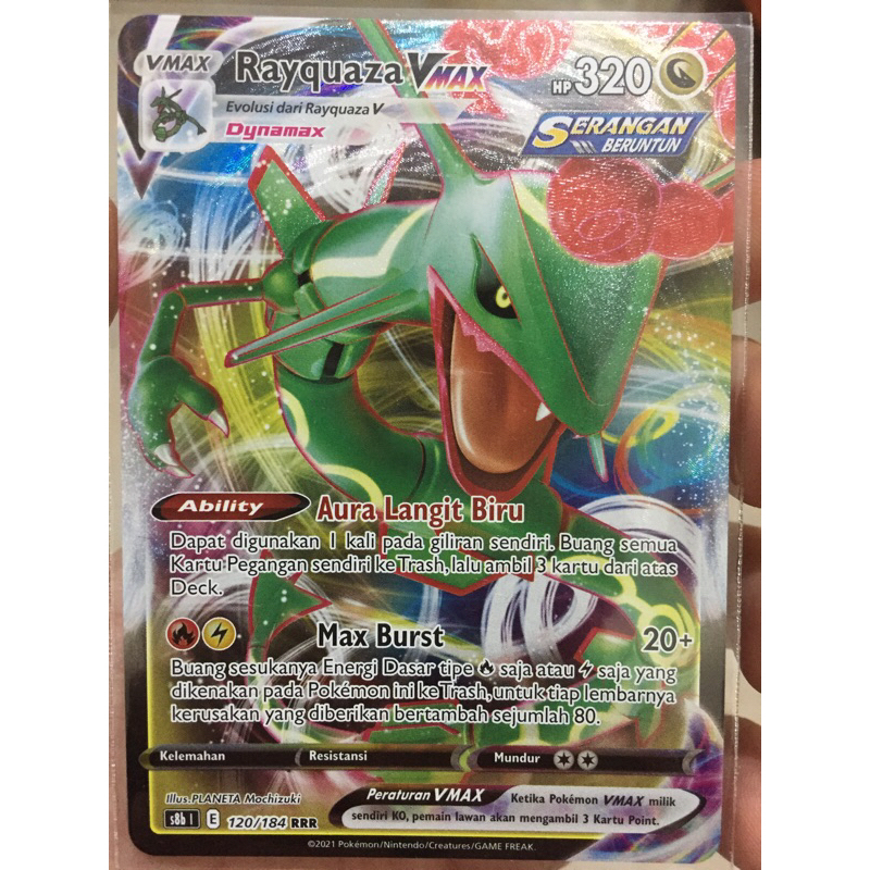  Pokemon Card Japanese Version - Rayquaza VMAX - RRR - 047/067 -  S7R - Gigantamax Holo : Toys & Games