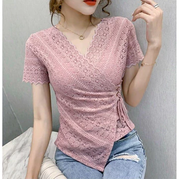 Sale Blouse 1590 3M Three M Tm Ivana Lace Wrap Top Blose Premium Korea Korean Fashion Harga