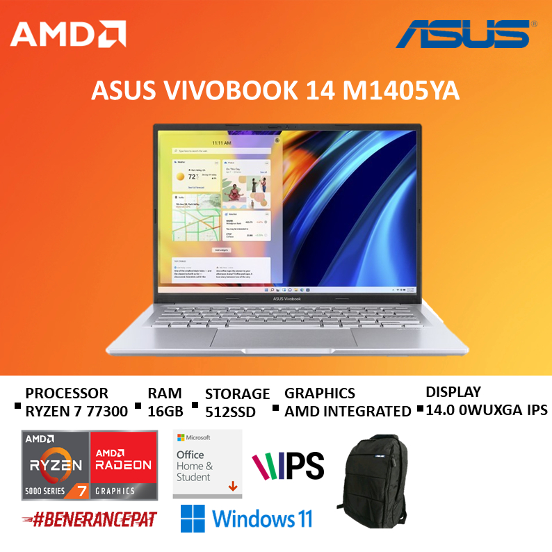 Jual Laptop Asus Vivobook 14 M1405ya 2024 Ryzen 7 7730 16gb 512gb W11ohs 140 Blk Vips751 2427