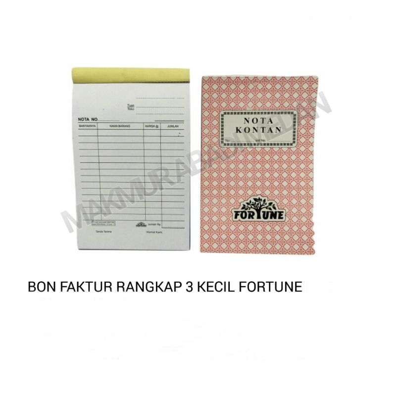 Jual Bon Faktur Rangkap 3 Ply Kecil Fortune Ncr Buku Nota Kontan Tegak