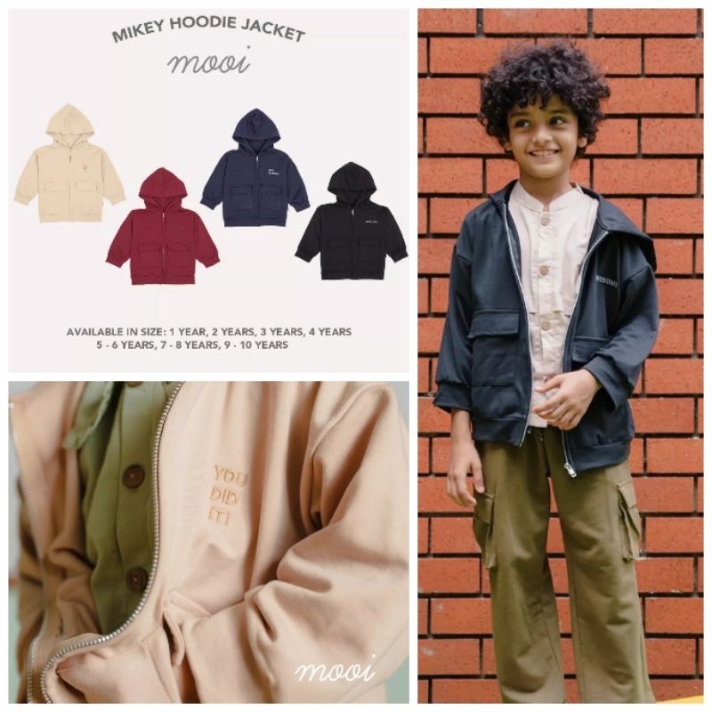 Jual MOOI Mikey Hoodie Jacket Jaket Resleting Anak 18 tahun Shopee