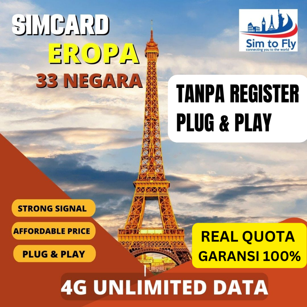 Jual Simcard Eropa Turkey 33 Negara Unlimited Data ( Sim Card Eropa