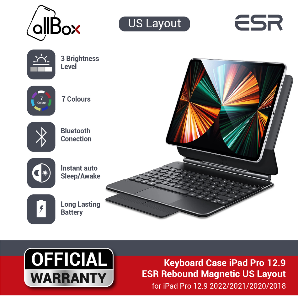 Jual Keyboard Case iPad Pro 12.9 ESR Rebound US Layout