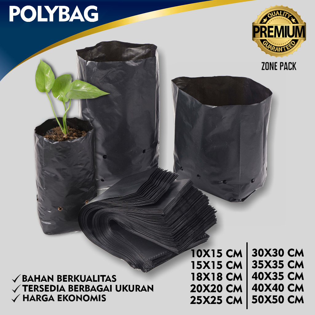 Jual Plastik Pot Polybag Tanaman Tebal Polibag Ukuran Kecil Sedang 