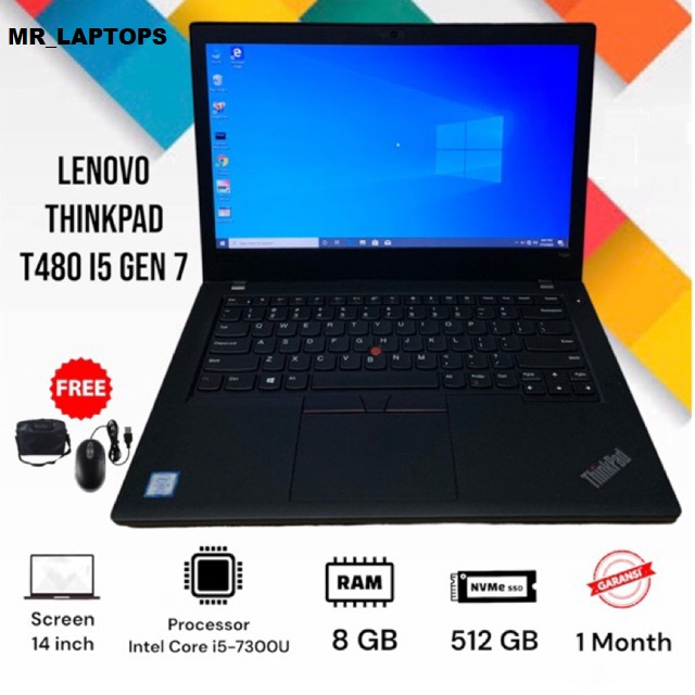 Jual Laptop Lenovo Thinkpad T480 Core I5 7300u 16gb 512gb Free Tas