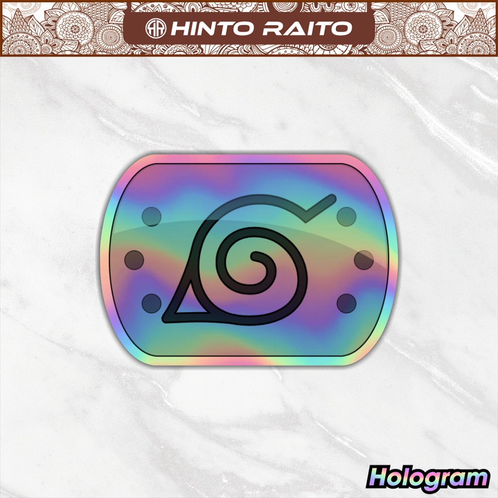 Jual Stiker Anime Hologram Naruto Logo Konoha Sticker Anime Spesial Hologram Untuk Stiker Helm
