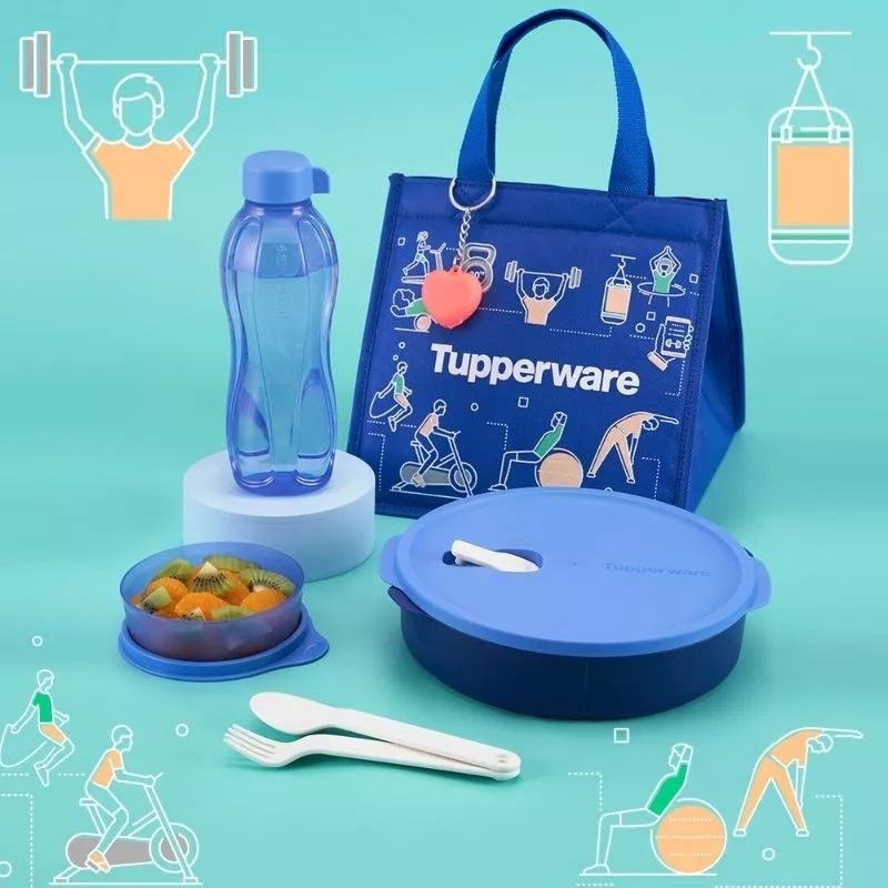 Jual TUPPERWARE ORI - FIT TO GO BIRU ( DAPAT SEPERTI DI GAMBAR ...